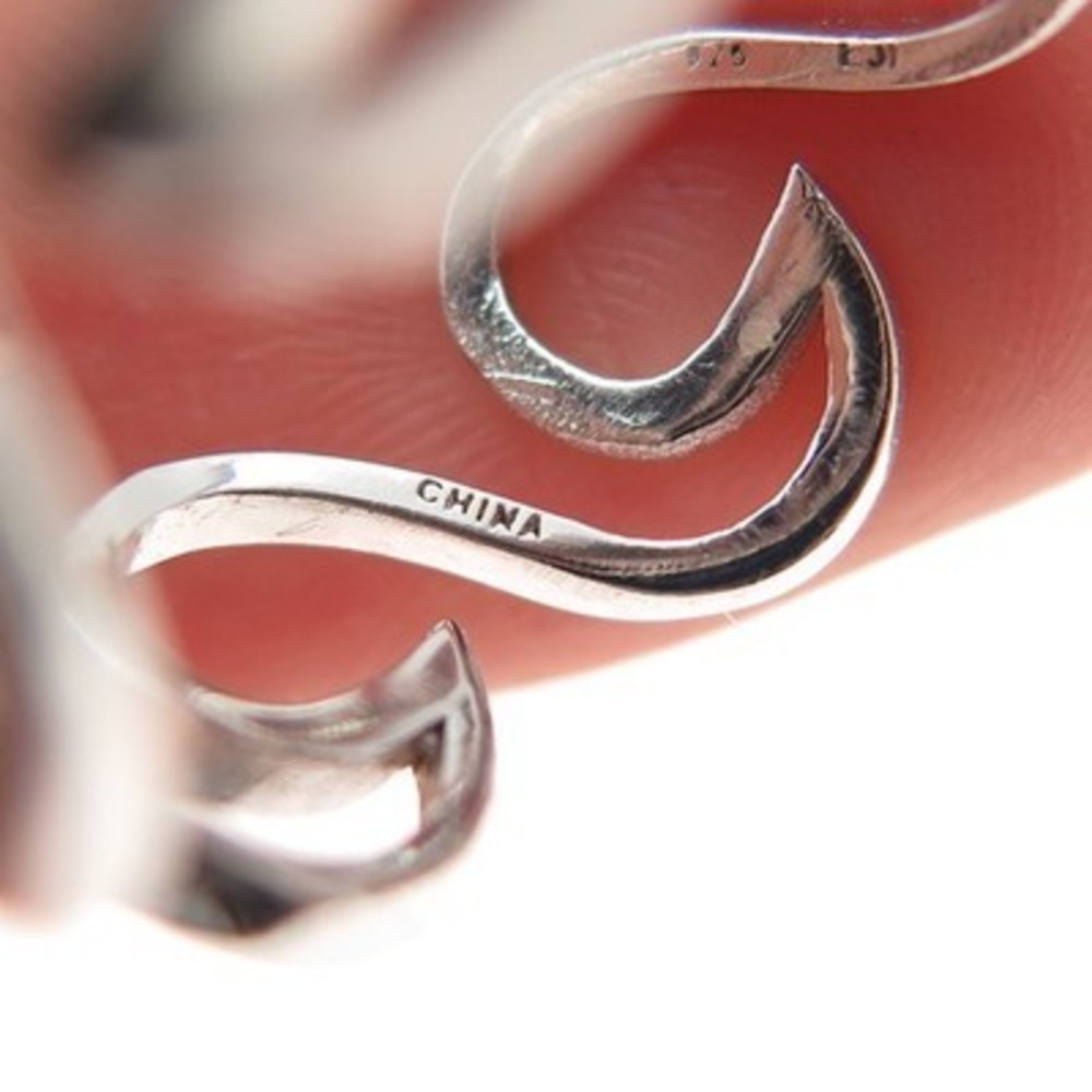 925 Sterling Silver Wave Ring Size 7.25 - Picture 7 of 8